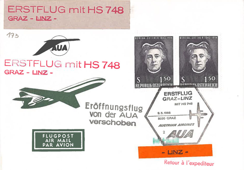 Erstflug Graz Linz