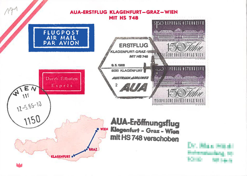 Erstflug Klagenfurt Graz Wien