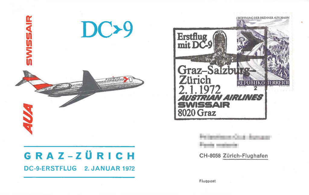 Erstflug DC-9 Jet Graz Zürich