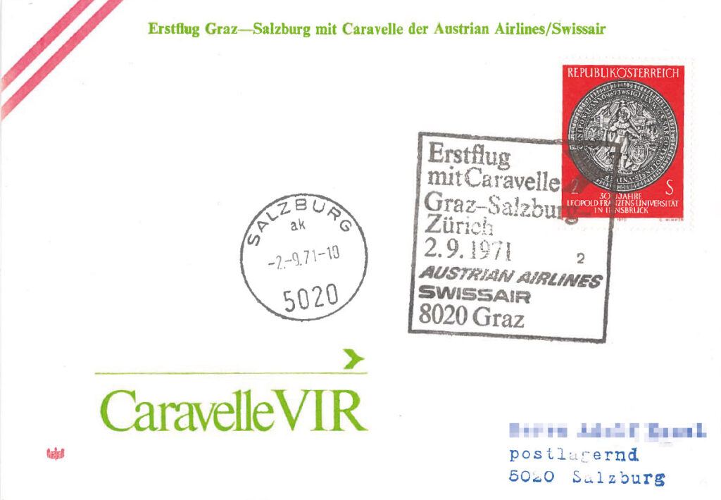 Erstflug Caravelle Graz Salzburg