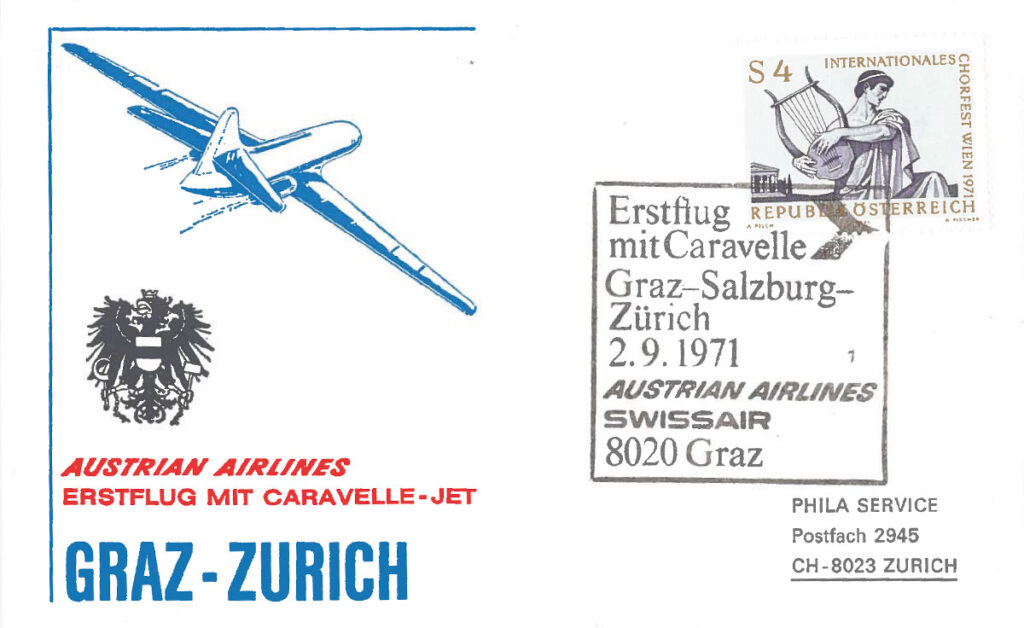 Erstflug Caravelle Graz Zürich